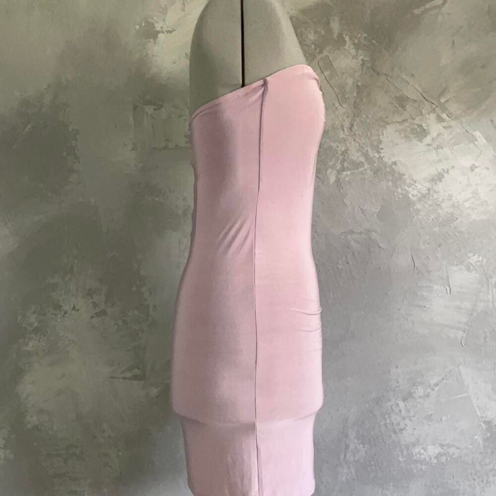 Missguided Strapless Bodycon Dress Blush Pink NWT Size 12 - Picture 2 of 6